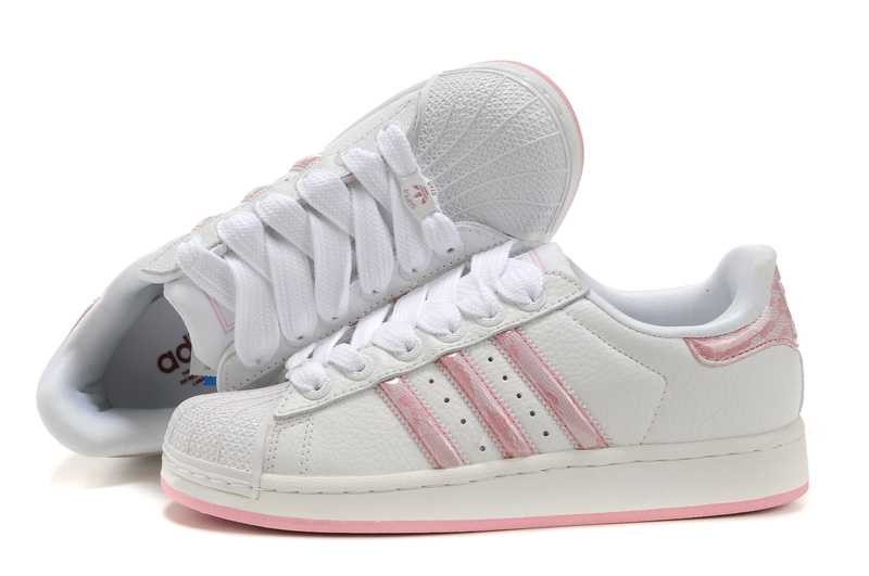 adidas superstar femme blanche et rose